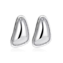Curved Triangle Stud Earrings