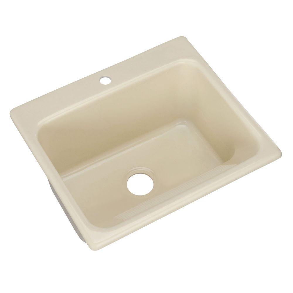 Kensington Drop-In Acrylic 25 in. 1-Hole Single Bowl Utility Sink in White - Super Arbor