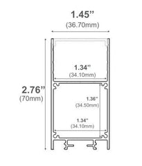 Alberko LED Channel - 535ASL - Slim Linear Pendant, 4 ft - Silver