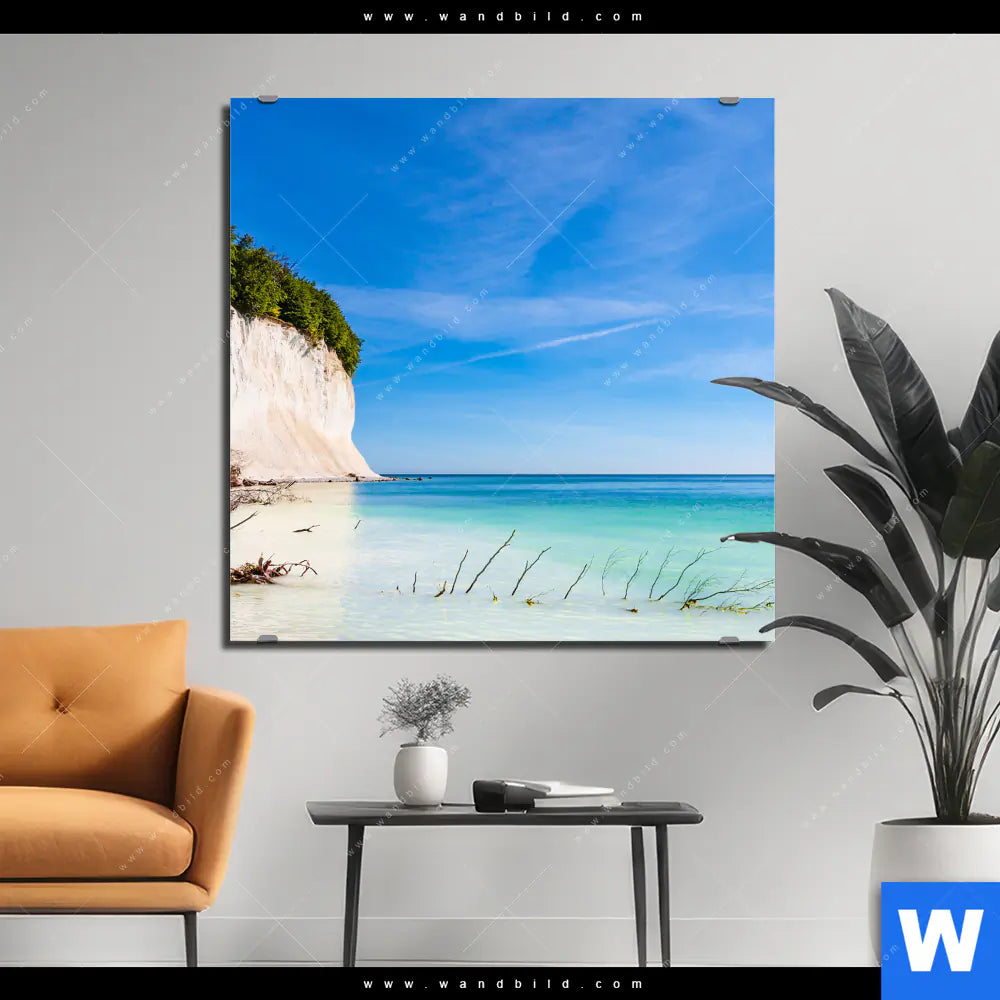 Alu Dibond Bild Weisse Kreidefelswand Am Meer Quadrat Produktvorschau