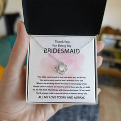 Thank You For Being My Bridesmaid - Love Knot Necklace