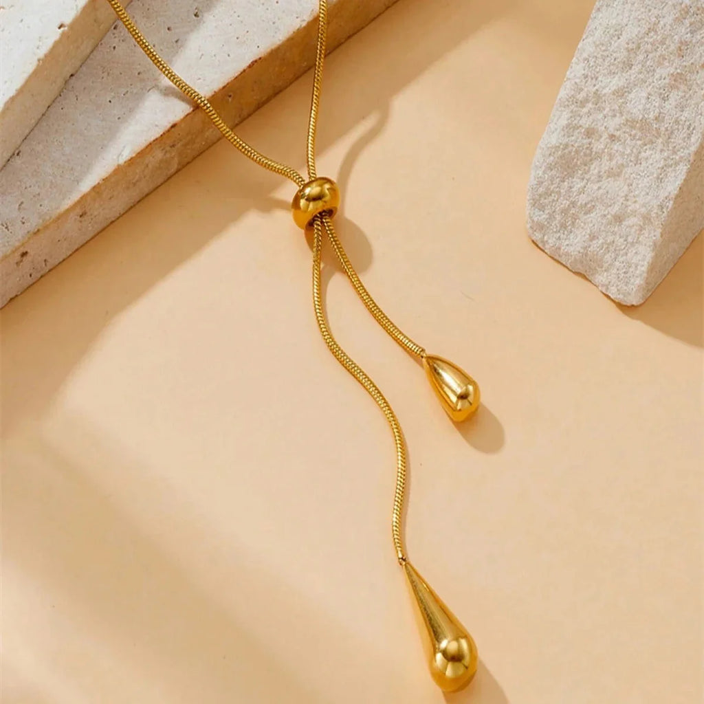 3pc Dangling Drops Necklace & Earrings Set