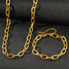 Paperclip Necklace & Bracelet Set