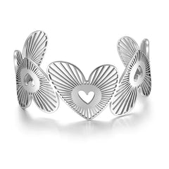 Hollow Heart Cuff Bracelet