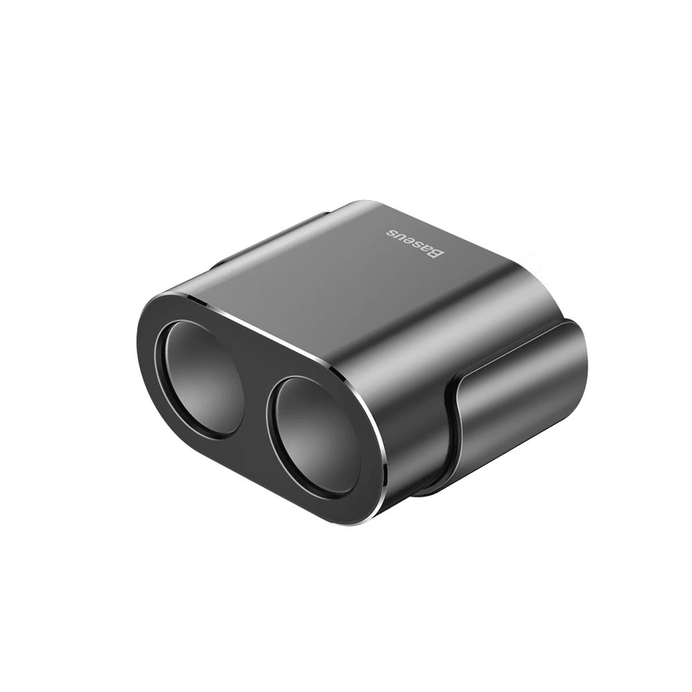 Baseus CRDYQ - 01 Splitter met 2x 80W Sigarettenaansteker Aansluitingen en 2x USB - A 3.1A poorten Zwart - VCTparts.nl