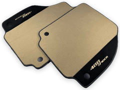 Beige Floor Mats For Ferrari 488 Spider 2015-2022 With Alcantara Leather - Scuderia