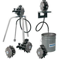BINKS DX200 1:1 Stainless Steel Body Diaphragm Pump w/ 1 Pump Air Control Suction Hose Active Surge Chamber & PU Balls & Seats - Wall Mounting