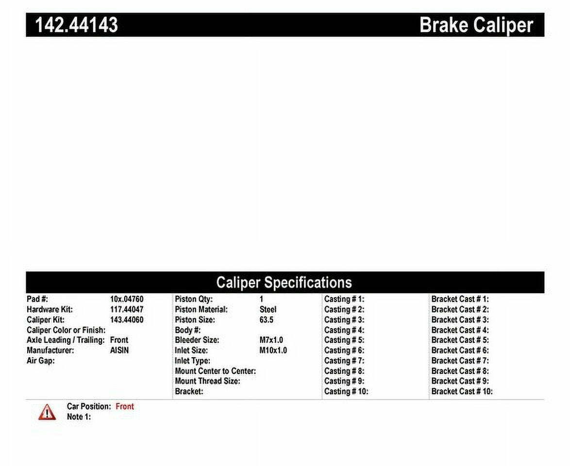Centric Parts 142.44143 Posi Quiet Loaded Friction Caliper