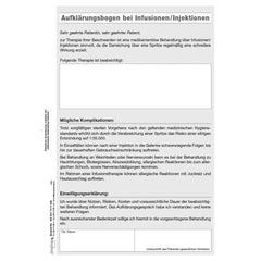 Aufklärungsbogen Infusion/Injektion, DIN A5, 2-fach, SD, 40 Satz