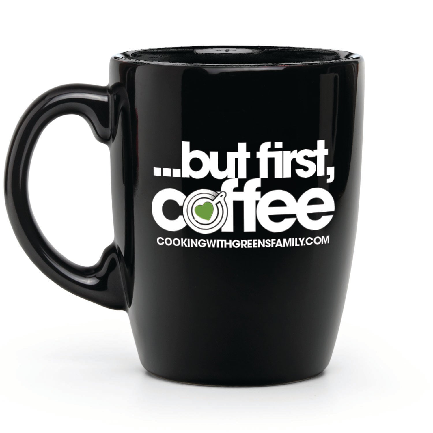 "But First Coffee" Mug - Black Ceramic Coffee Cup
