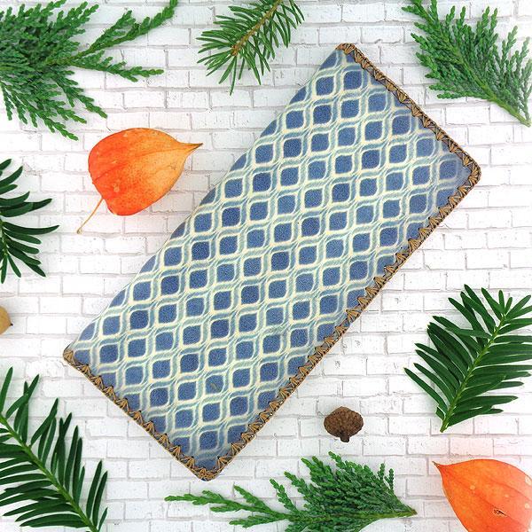 BW-IK004: Mlavi Ikat print large flat vegan wallet for online shopping