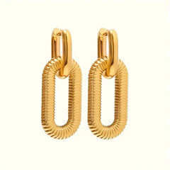 Oval Link Dangle Earrings