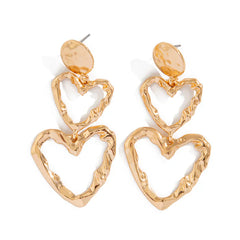 Tiered Heart Drop Earrings