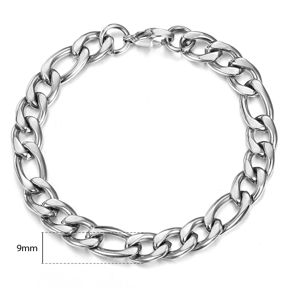 14K Gold Plated Figaro Chain Bracelet