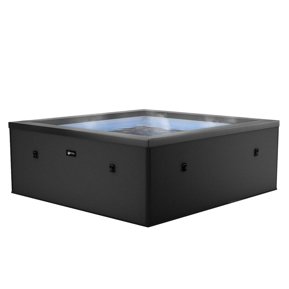 Piscina Spa Vasca Semi-Rigida 180x180x70 cm 6 Posti Riscaldamento Integrato Struttura in Schiuma NetSpa Celestia Nero Carbone