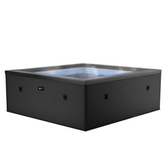 Piscina Spa Vasca Semi-Rigida 180x180x70 cm 6 Posti Riscaldamento Integrato Struttura in Schiuma NetSpa Celestia Nero Carbone