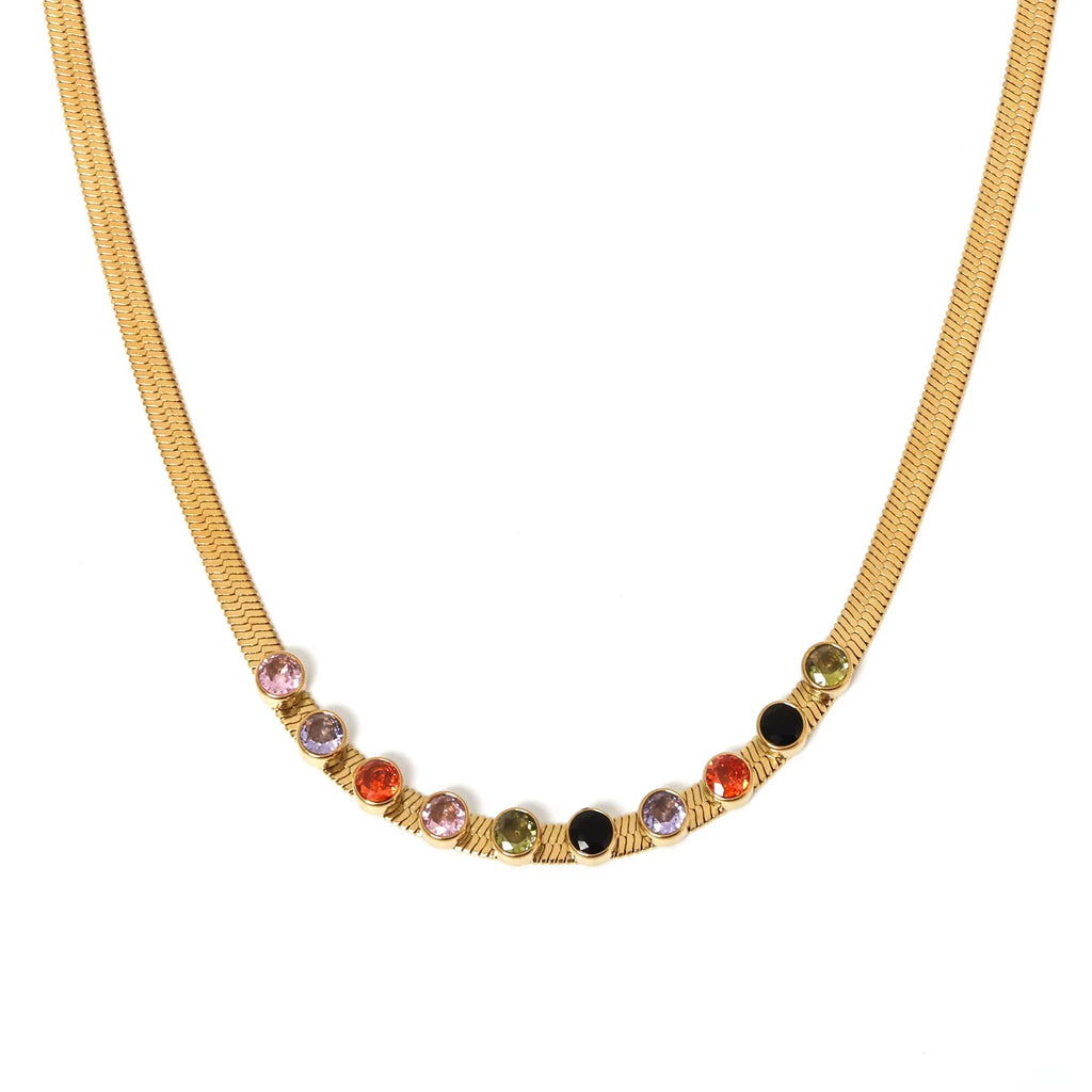18K Jewel Tone Herringbone Set