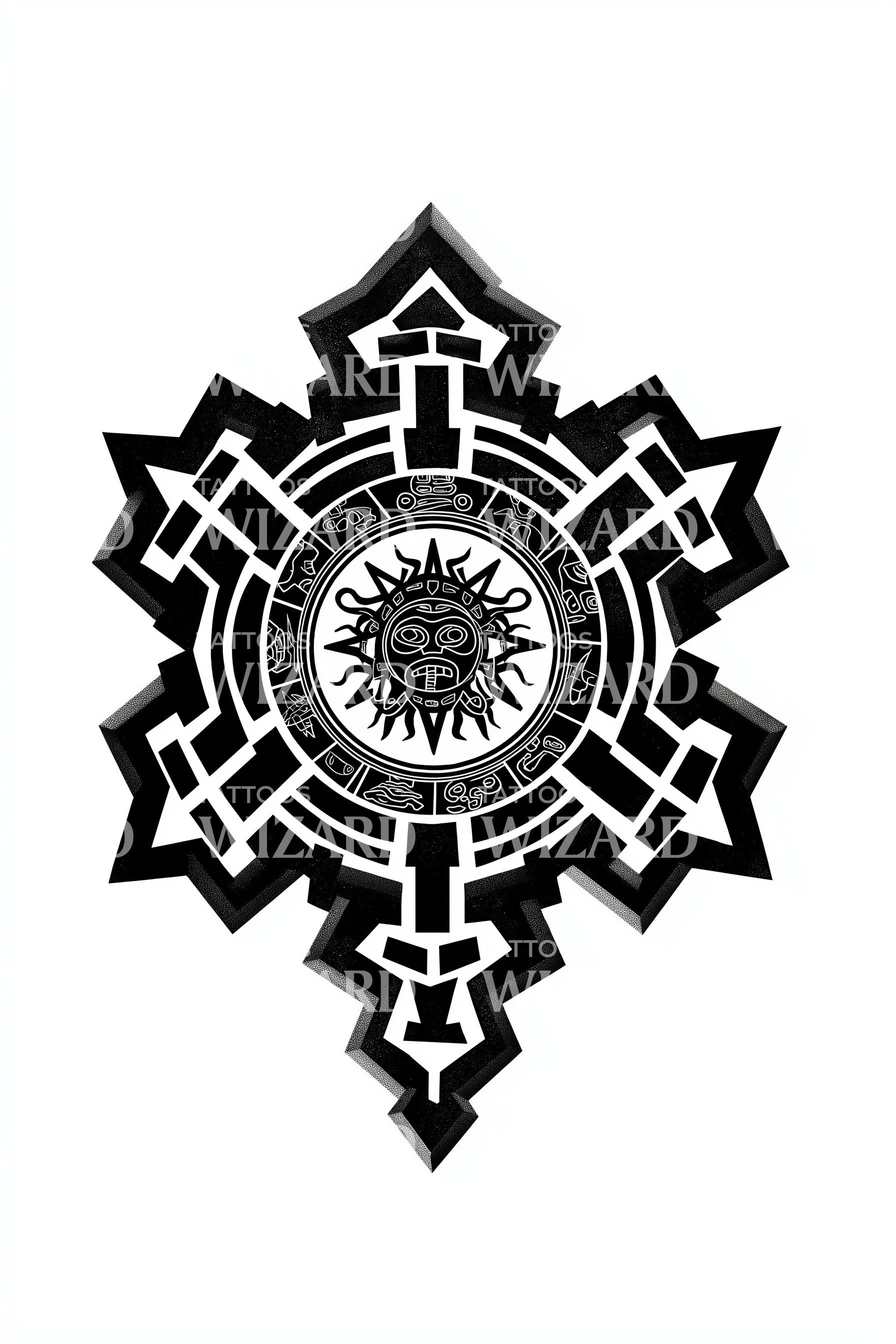 Celtic Solar Cross Tattoo Design
