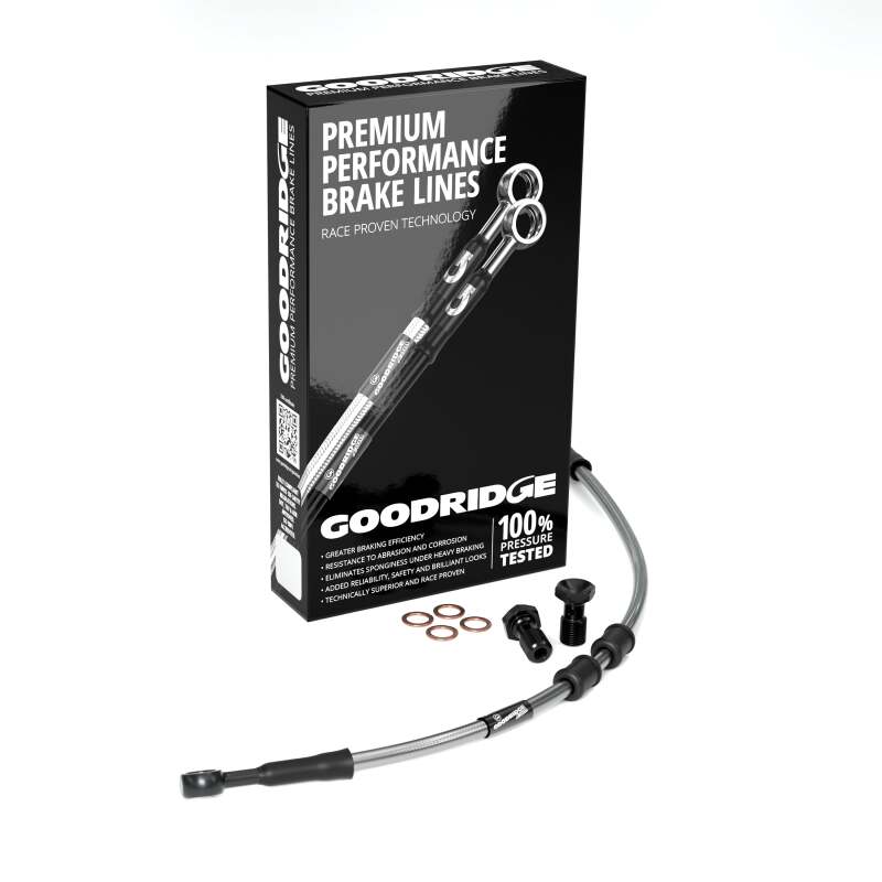 Goodridge 14-20 HD XL883L/XL1200T (w/o ABS) +4in Front Brake Line Kit - Clear