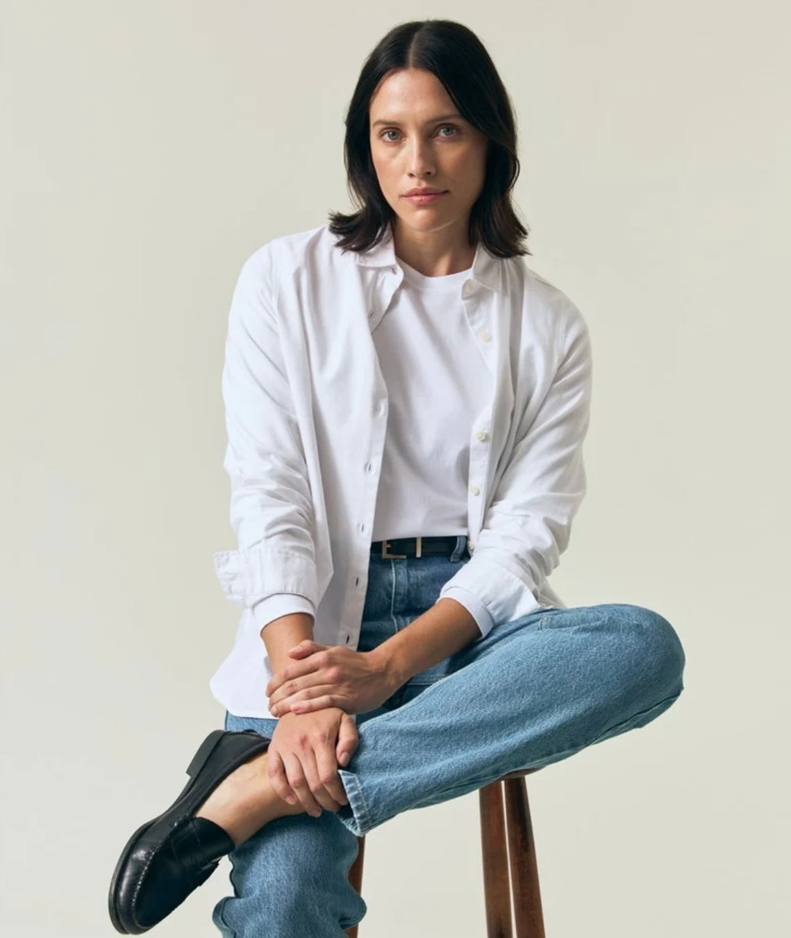 SANNA ORGANIC COTTON LIGHT OXFORD SHIRT - WHITE