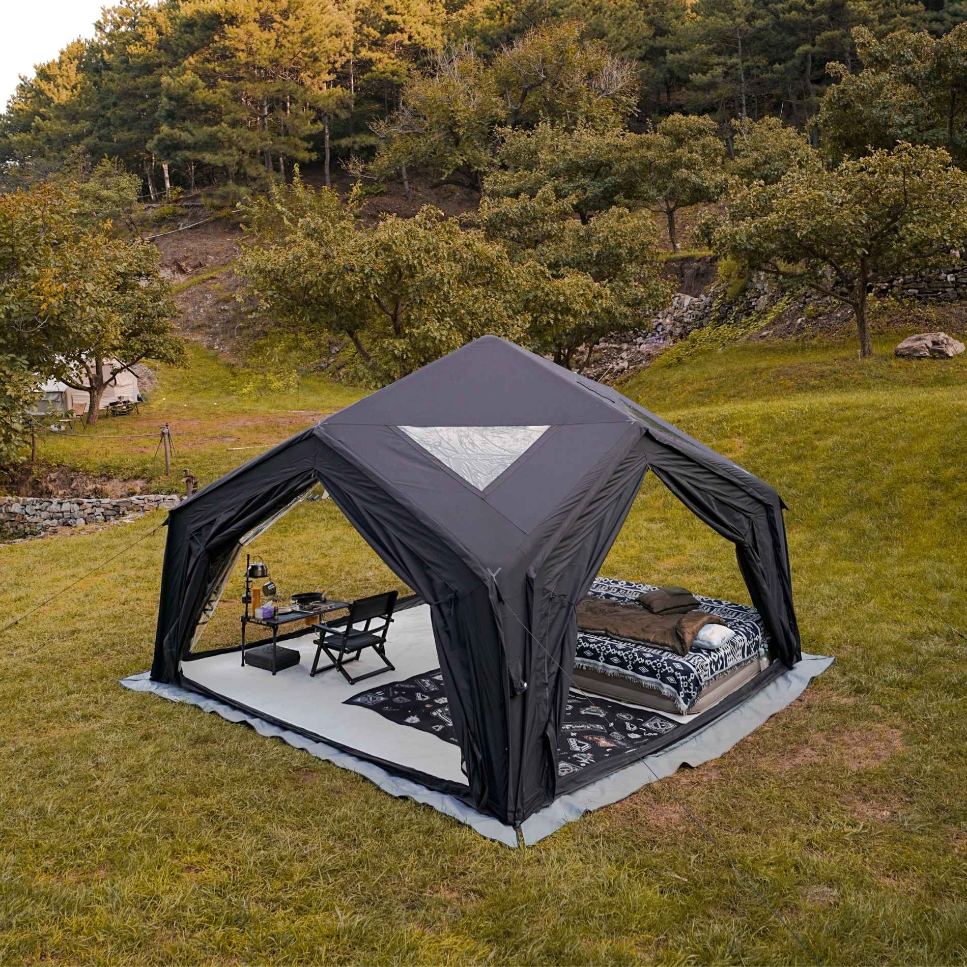 Coody Air Tent Hub Shelter Black Inflatable Tent for Camping (2-6 Person)