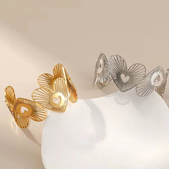 Hollow Heart Cuff Bracelet