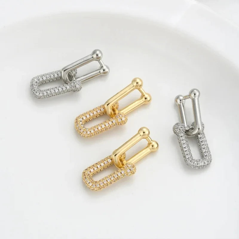 18K U-Shaped Hoop Earrings