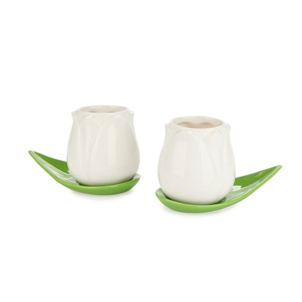 Ensemble de tasses à café Tulipe Blanche