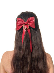 Latex O-ring Hair Bow, Hair Clip Hair Slide with Handmade Bow Custom Made