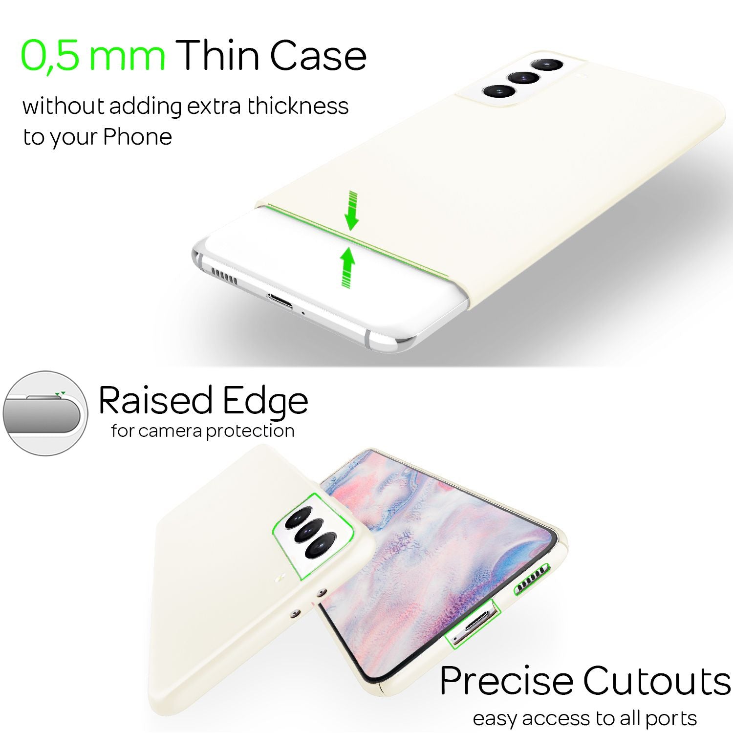 NALIA Ultra-Dünnes Hardcase für Samsung Galaxy S22 Plus Weiß NALIA SlimFit Hülle