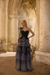 Black Gothic Lolita Dress With Corset - Black Ball Gown Wedding Dress Plus Size