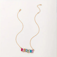 Square Prism Rainbow Necklace