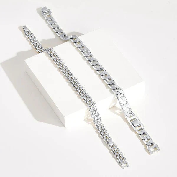 2pc 14K Chunky Link Bracelet Set