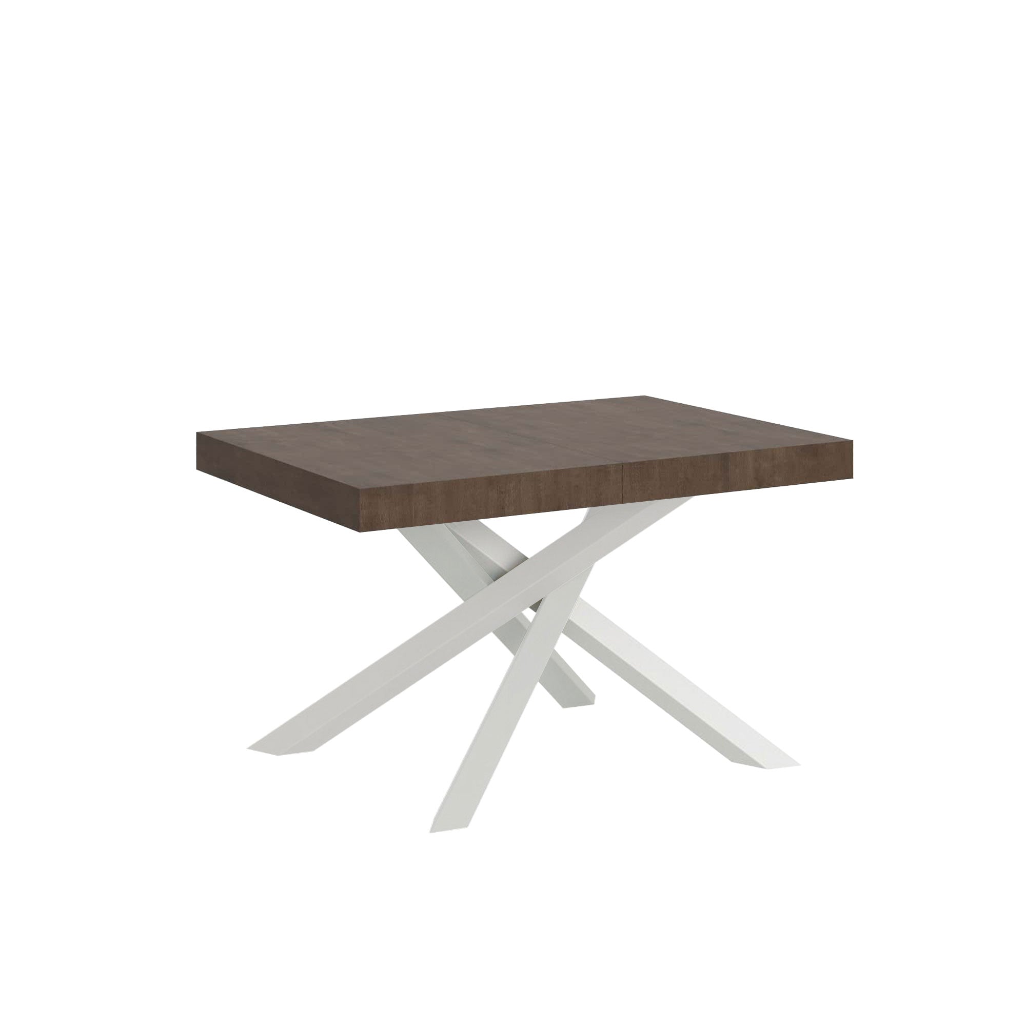 Tavolo Allungabile 140-244x90x77 cm Volantis Noce Telaio Bianco