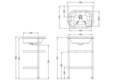 Burlington Stone Resin 550x470 Basin, No Tap Hole, Overflow