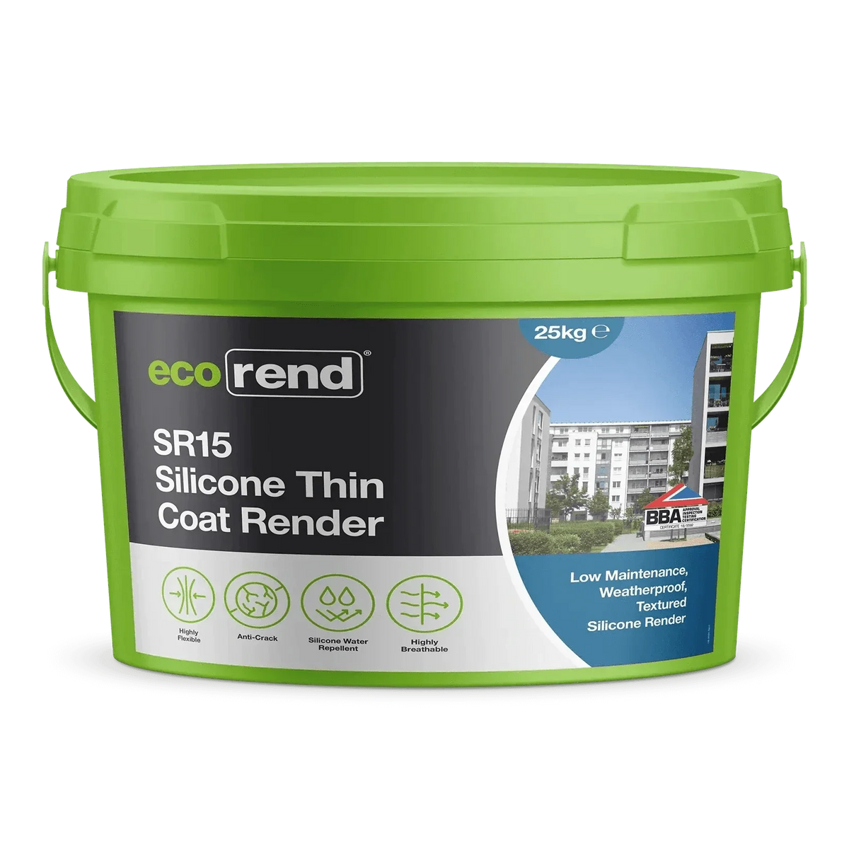 BM007527 Ecorend SR15 Silicone Thin Coat Render - 25kg | Sand Dune Silicone Thin Coat Render