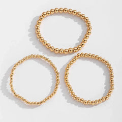7pc Gold Beaded Bracelet Stack