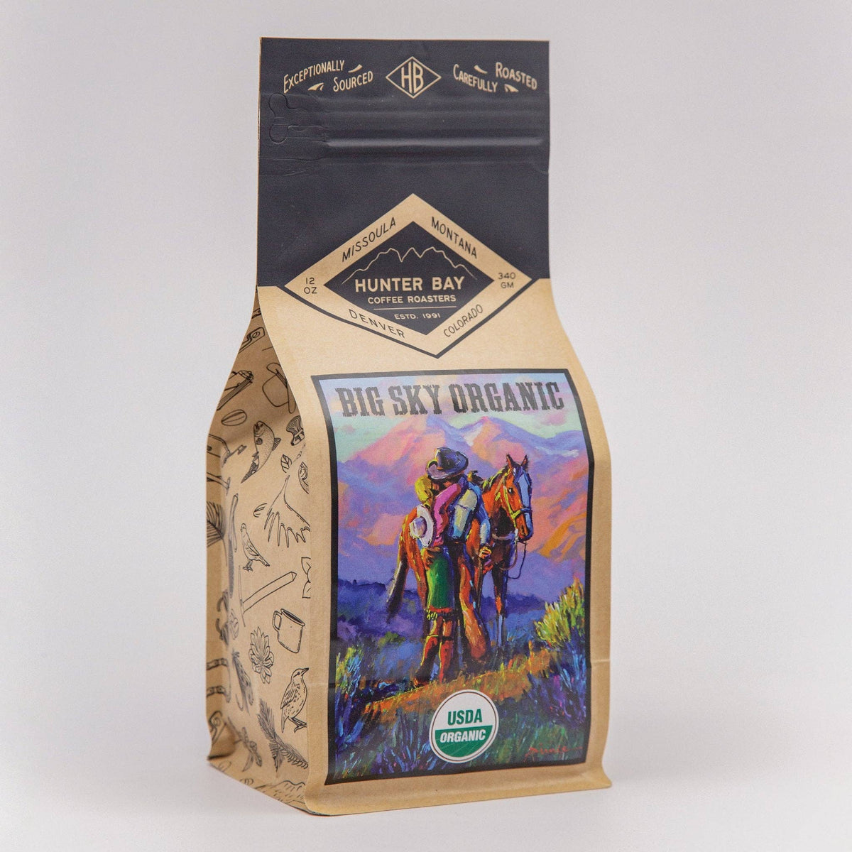 Big Sky Organic Coffee, 12 oz Whole Bean - Hunter Bay Coffee Roasters