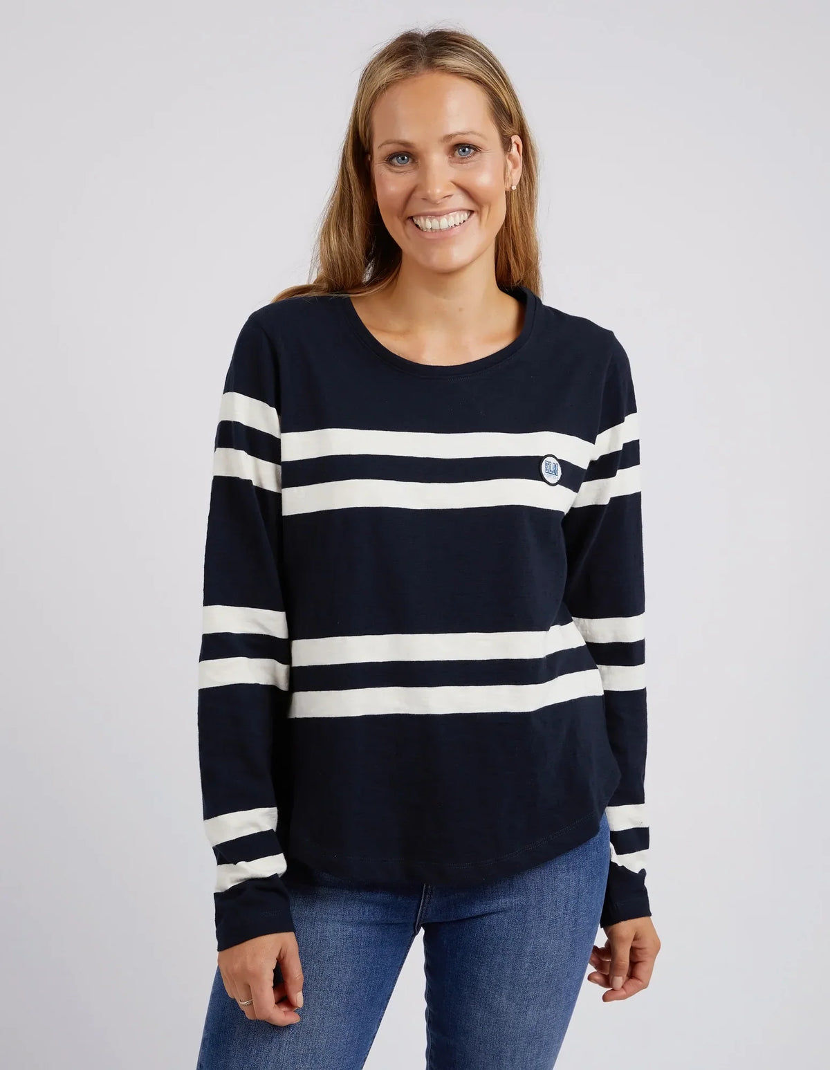 Allegra Long Sleeve Tee - Navy / Vintage White