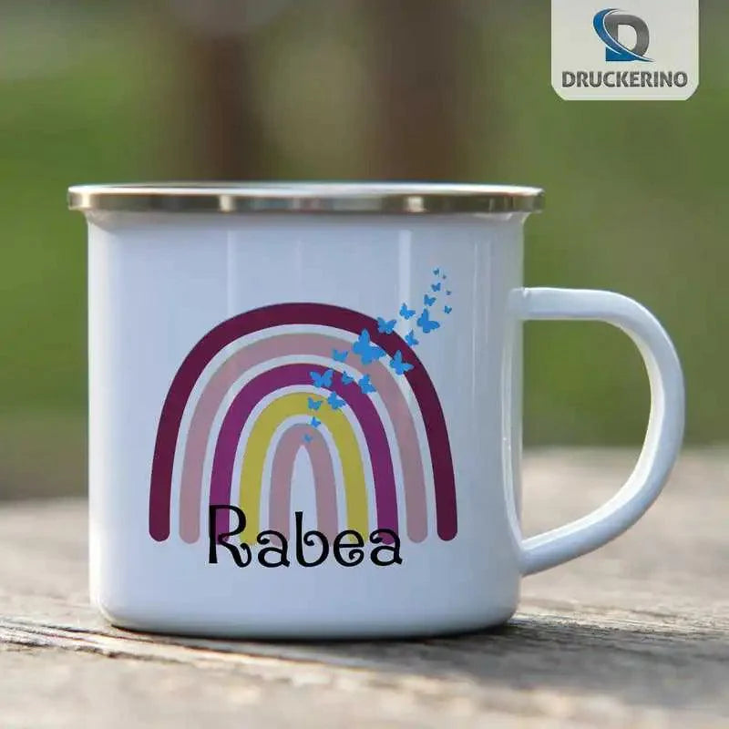 Emaille Tasse mit Namen | Motiv 4 | Rabea - Druckerino