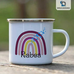 Emaille Tasse mit Namen | Motiv 4 | Rabea - Druckerino