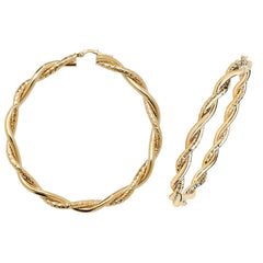 9CT YEL GOLD 50MM DC HOOP EARRINGS