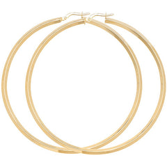 9CT YEL GOLD 60MM HOOP EARRINGS