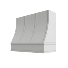 Essential White Sloped Hood with Strapping Flat Trim - 42" W x 36" H