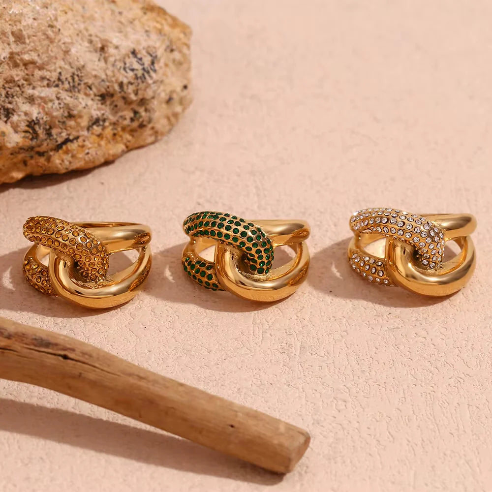 3pc Cross Knotted Ring Set