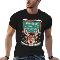 Six Seven Funny Reindeer Power Equals Meme 67 Funny Number  Moisture-wicking T-Shirt