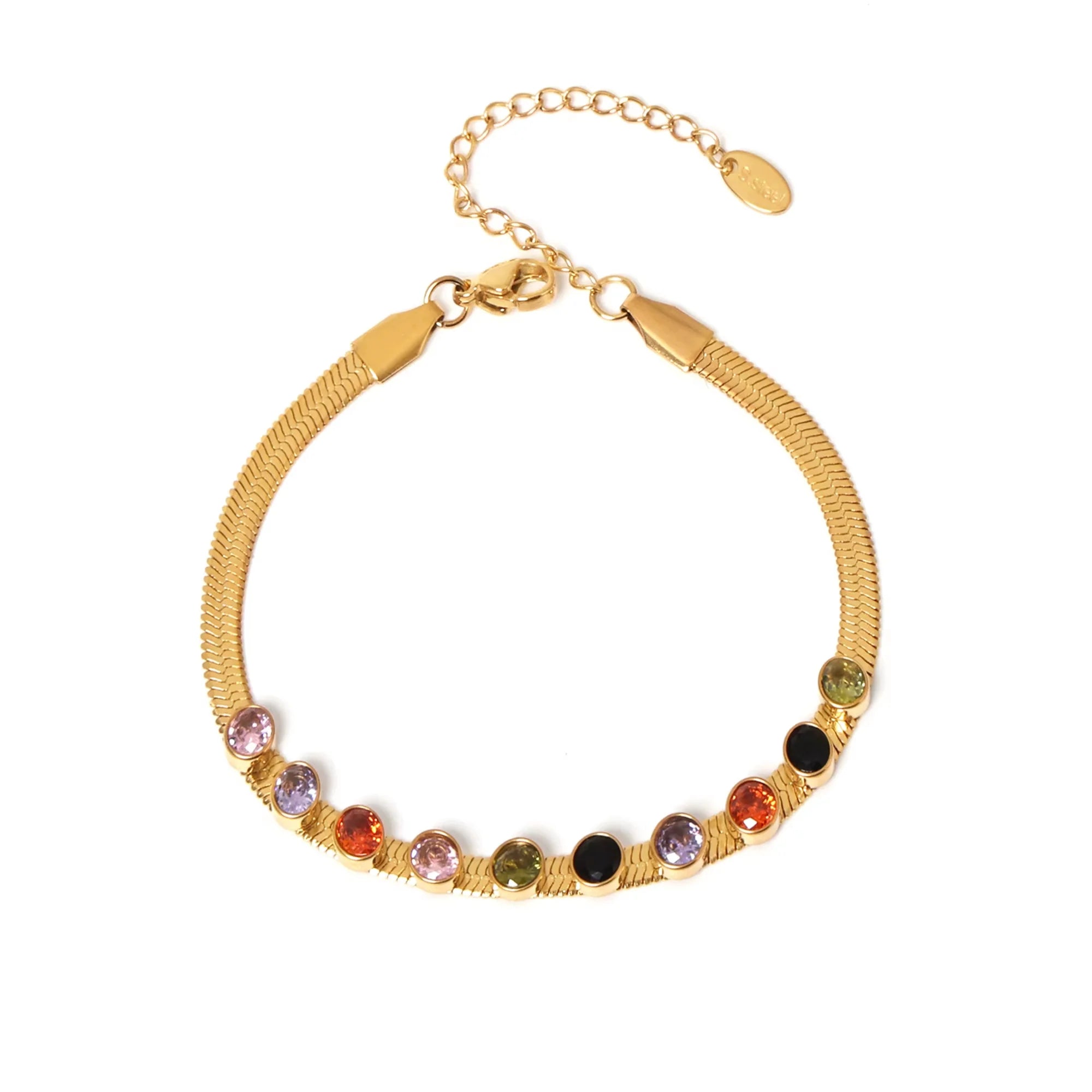 18K Jewel Tone Herringbone Set