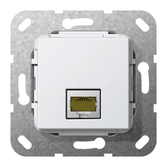 Gira 569603 Cat.6A 10 Gbit Einsatz – 1 x RJ45, LSA+, reinweiß glänzend