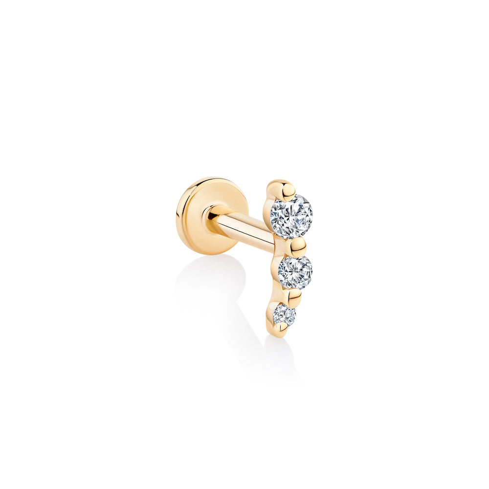 Wren Piercing Earring | Diamond & 14ct Gold