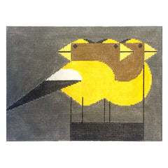 Gregarious Grosbeaks Painted Canvas Charley Harper
